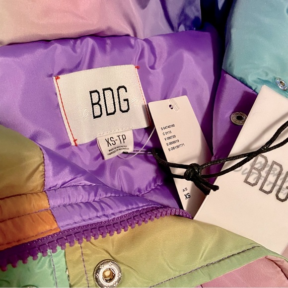 NWT URBAN OUTFITTERS - BDG | Trendy Rainbow Tie-Die Look Jacket Coat Sz XS - Picture 12 of 14